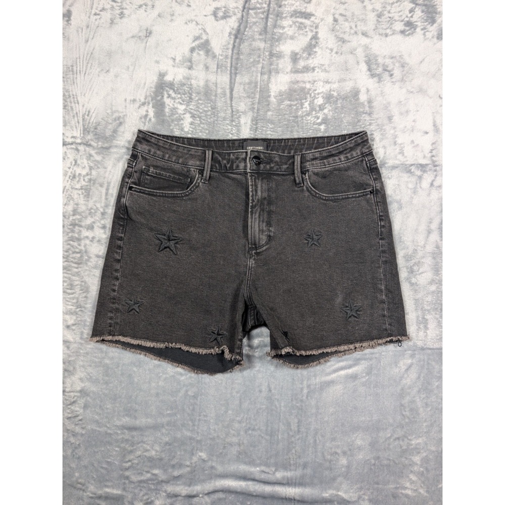 Womens Driftwood Lulu Shorts Sz 30w Black Embroidered Stars